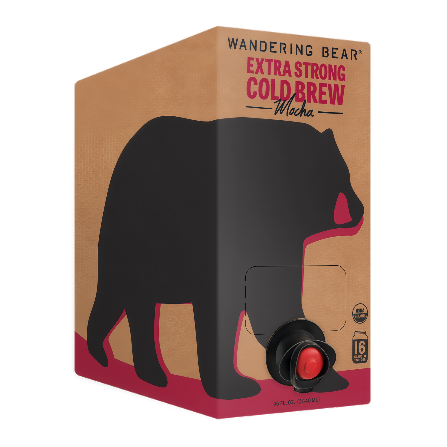Wandering Bear Straight Black Organic Cold Brew Coffee On Tap 96 oz