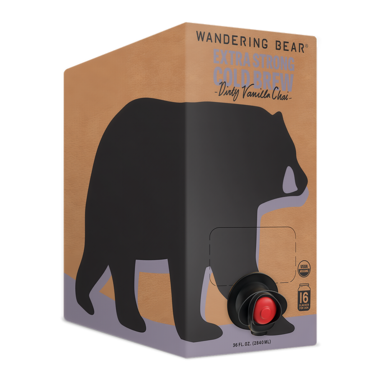 Wandering Bear Straight Black Organic Cold Brew Coffee On Tap 96 oz
