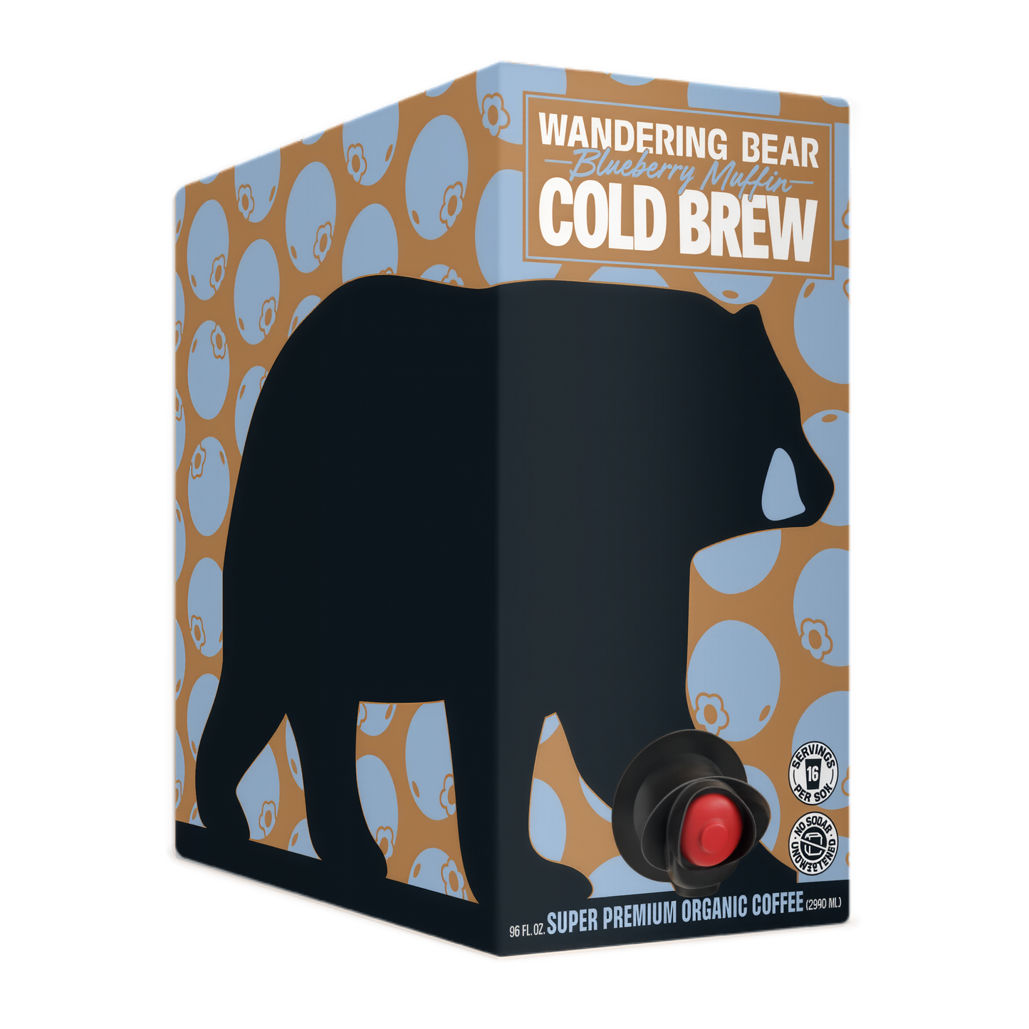 Wandering Bear Straight Black Organic Cold Brew Coffee On Tap 96 oz